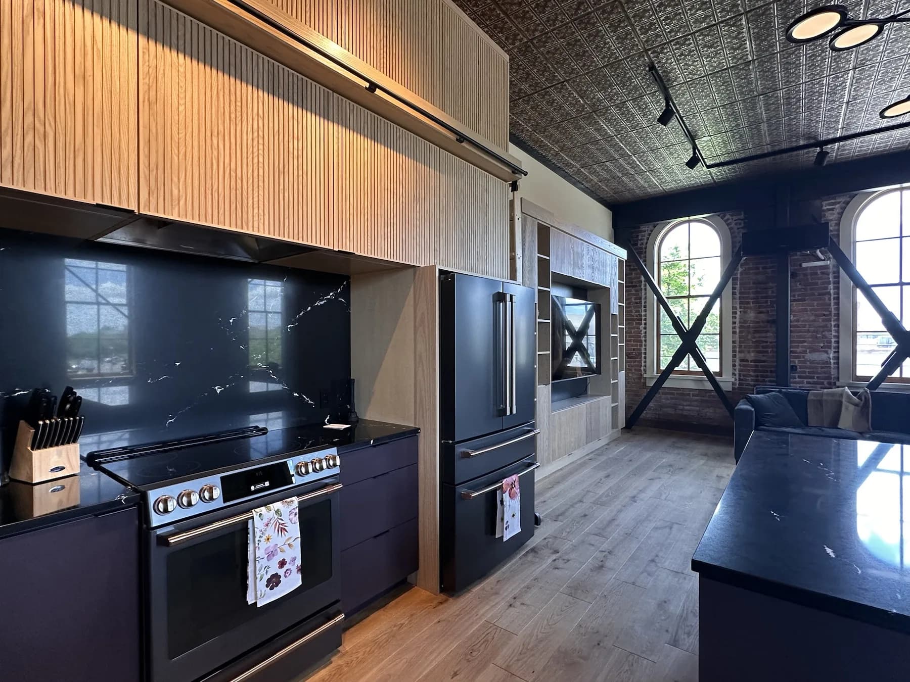 Entry and interior detail from the apartment